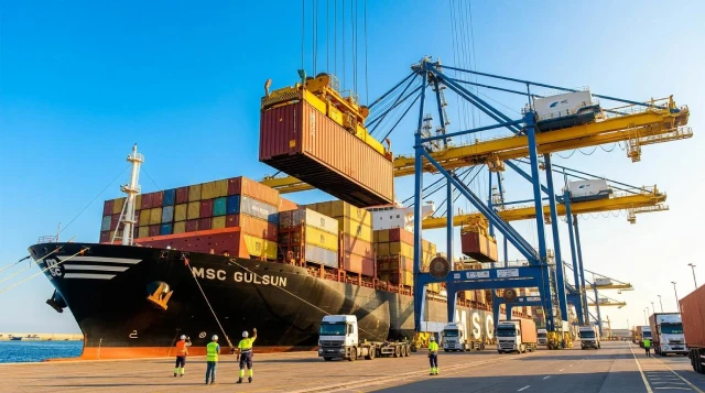 contenedor de ropa usada cargado en un buque en puerto para la importaci n de ropa americana a espa a 1 contenedor de ropa usada cargado en un buque en puerto para la importaci n de ropa americana a espa a 1