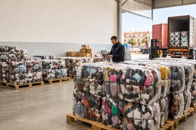 fardos de ropa americana clasificados en un almac n industrial antes de su env o a tiendas y mayoristas en espa a 1