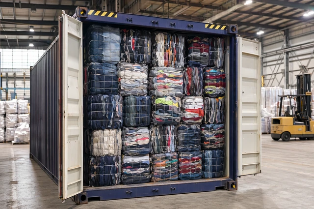 Contenedor de pacas de ropa americana para exportacion a Guatemala