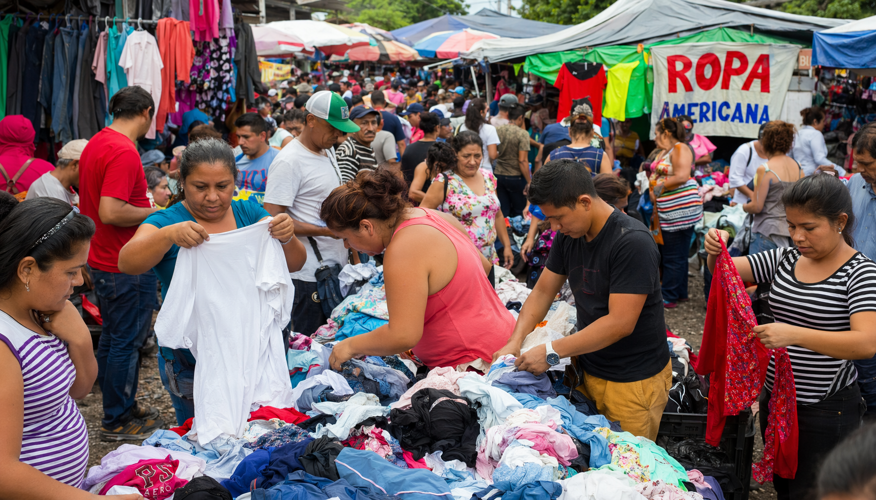 Mercado de ropa americana en Managua