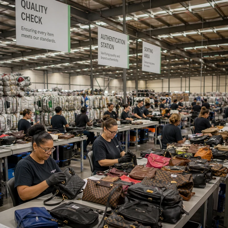Clasificación manual de bolsos usados por condición