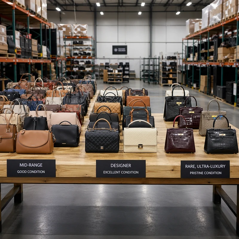 Tres segmentos de bolsas de marca usadas: lujo accesible, lujo alto y ultra lujo
